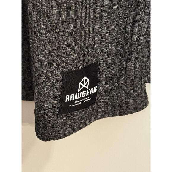 NWT Raw Gear Men's Black Gray Long Sleeve Workout Shirt Sz XL Athletic - Picture 3 of 13